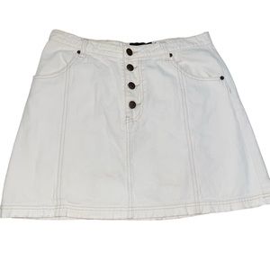 White Denim Mini Skirt